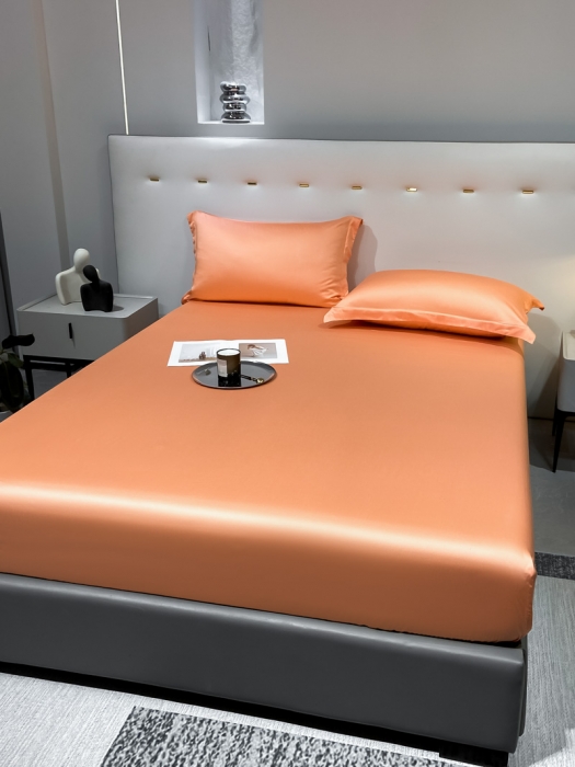 91家纺网 家纺一手货源 找家纺 涵宸 2023新款天丝ᵀᴹ纯色-单床笠 暖橙