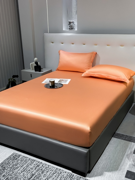 91家纺网 家纺一手货源 找家纺 涵宸 2023新款天丝ᵀᴹ纯色-单床笠 暖橙