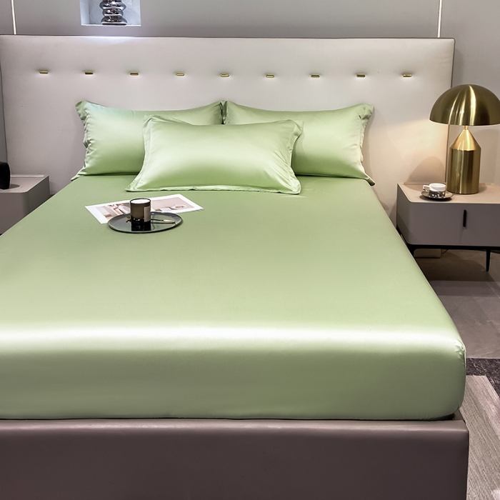 91家纺网 家纺一手货源 找家纺 涵宸 2023新款天丝ᵀᴹ纯色-单床笠 青草绿