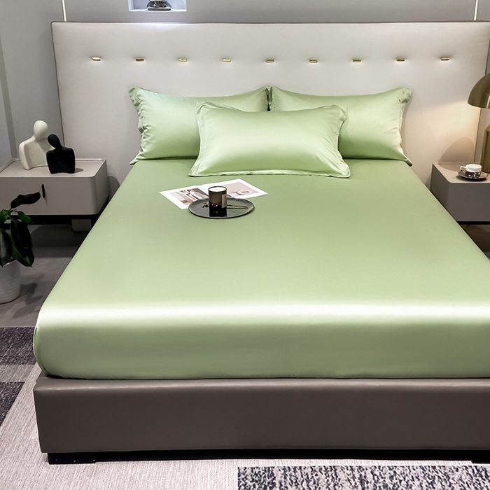 91家纺网 家纺一手货源 找家纺 涵宸 2023新款天丝ᵀᴹ纯色-单床笠 青草绿