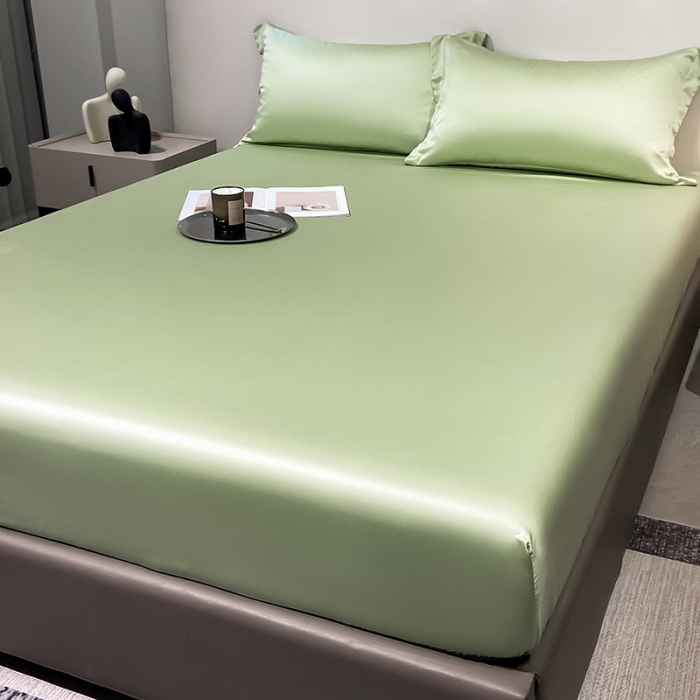 91家纺网 家纺一手货源 找家纺 涵宸 2023新款天丝ᵀᴹ纯色-单床笠 青草绿