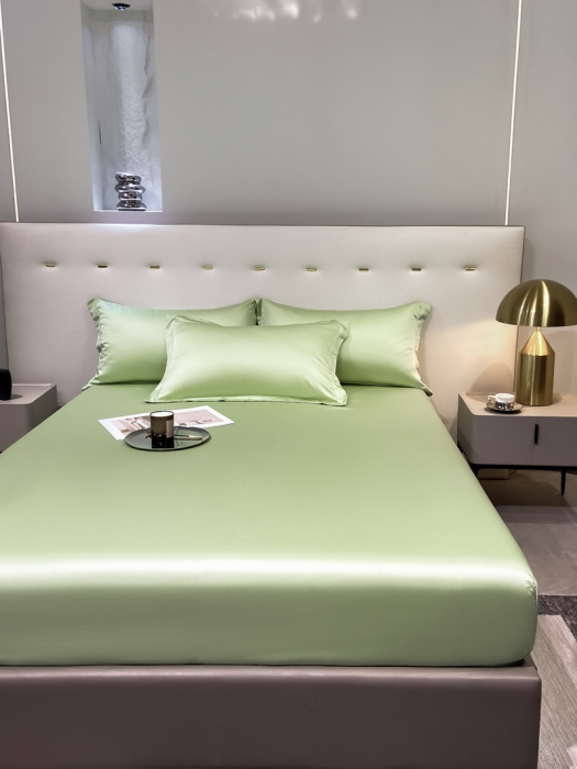 91家纺网 家纺一手货源 找家纺 涵宸 2023新款天丝ᵀᴹ纯色-单床笠 青草绿