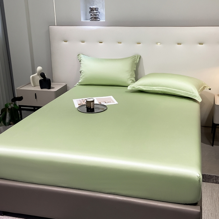 91家纺网 家纺一手货源 找家纺 涵宸 2023新款天丝ᵀᴹ纯色-单床笠 青草绿