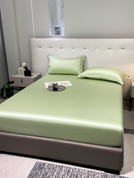 91家纺网 家纺一手货源 找家纺 涵宸 2023新款天丝ᵀᴹ纯色-单床笠 青草绿