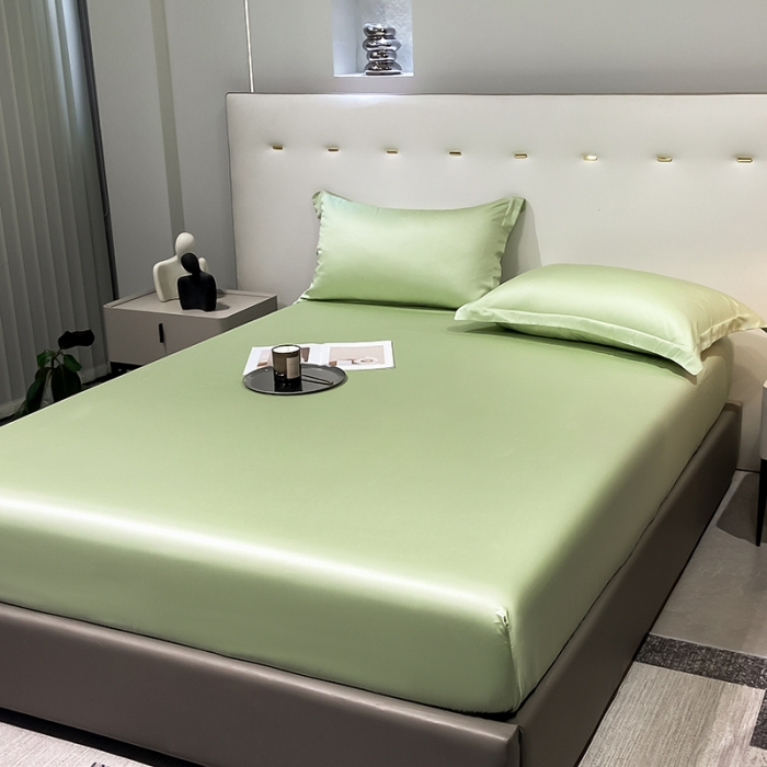 91家纺网 家纺一手货源 找家纺 涵宸 2023新款天丝ᵀᴹ纯色-单床笠 青草绿