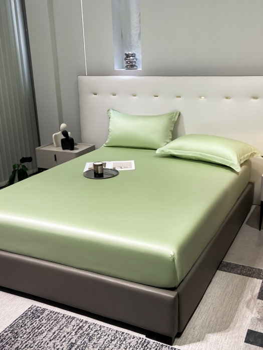 91家纺网 家纺一手货源 找家纺 涵宸 2023新款天丝ᵀᴹ纯色-单床笠 青草绿