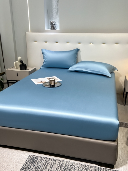 91家纺网 家纺一手货源 找家纺 涵宸 2023新款天丝ᵀᴹ纯色-单床笠 深海蓝