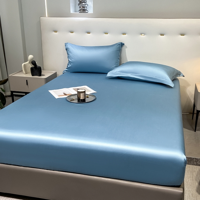 91家纺网 家纺一手货源 找家纺 涵宸 2023新款天丝ᵀᴹ纯色-单床笠 深海蓝