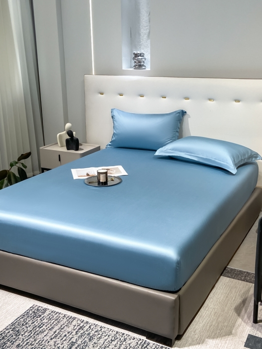 91家纺网 家纺一手货源 找家纺 涵宸 2023新款天丝ᵀᴹ纯色-单床笠 深海蓝