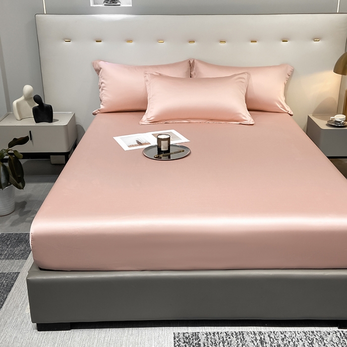 91家纺网 家纺一手货源 找家纺 涵宸 2023新款天丝ᵀᴹ纯色-单床笠 香奈粉