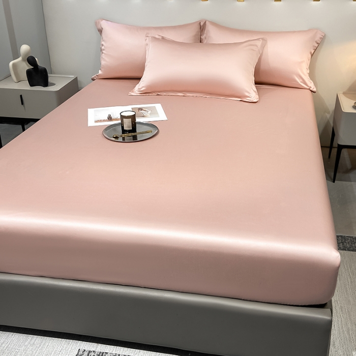 91家纺网 家纺一手货源 找家纺 涵宸 2023新款天丝ᵀᴹ纯色-单床笠 香奈粉