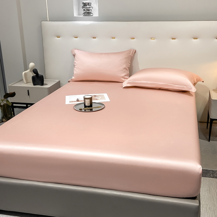 91家纺网 家纺一手货源 找家纺 涵宸 2023新款天丝ᵀᴹ纯色-单床笠 香奈粉