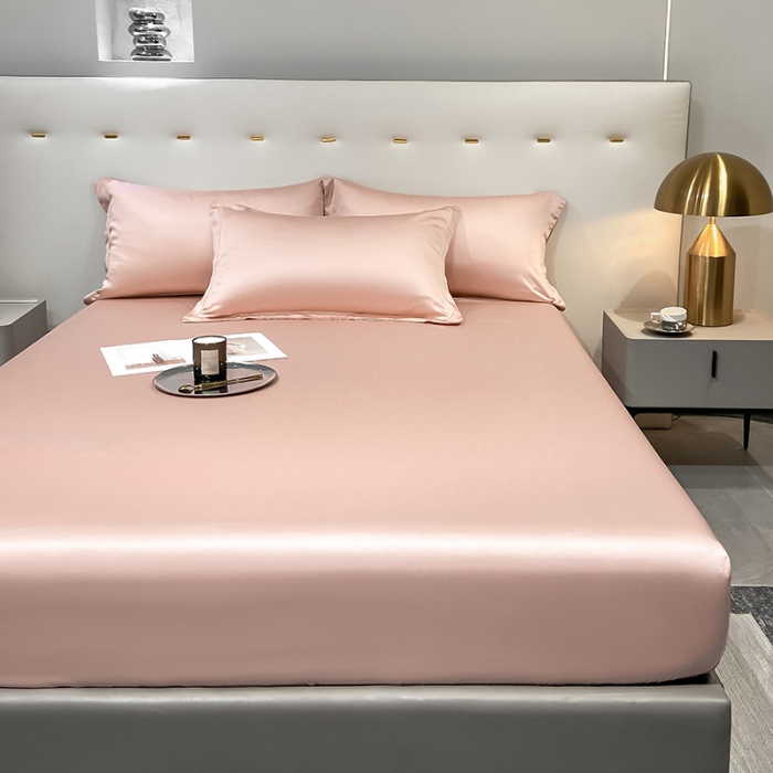 91家纺网 家纺一手货源 找家纺 涵宸 2023新款天丝ᵀᴹ纯色-单床笠 香奈粉