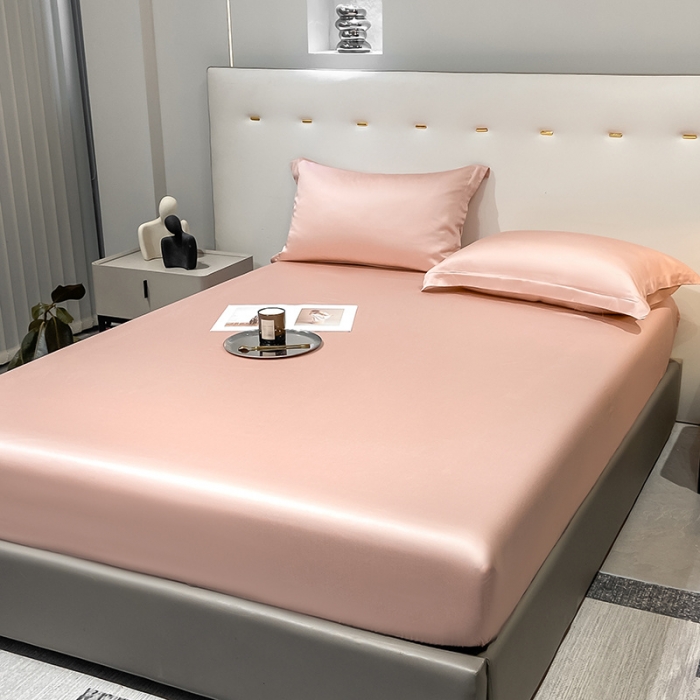 91家纺网 家纺一手货源 找家纺 涵宸 2023新款天丝ᵀᴹ纯色-单床笠 香奈粉