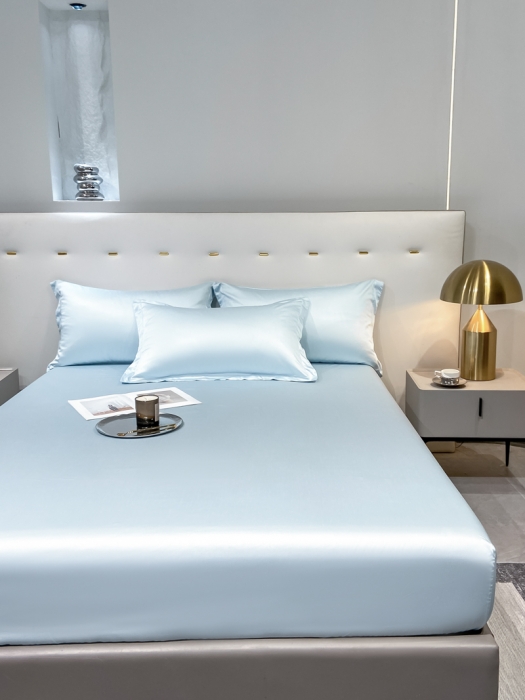 91家纺网 家纺一手货源 找家纺 涵宸 2023新款天丝ᵀᴹ纯色-单床笠 晴天兰