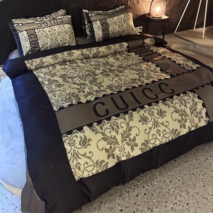 91家纺网 家纺一手货源 找家纺 丽斐 2023新款水洗真丝进口天丝数码印花冰丝四件套 绿野