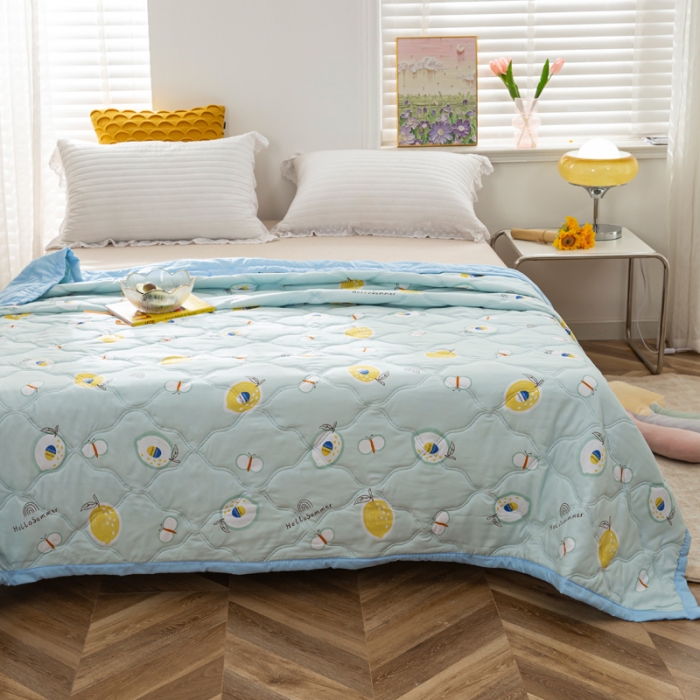 91家纺网 家纺一手货源 找家纺 （总）爱派2023新款水洗棉印花夏被夏凉被空调被被子被芯