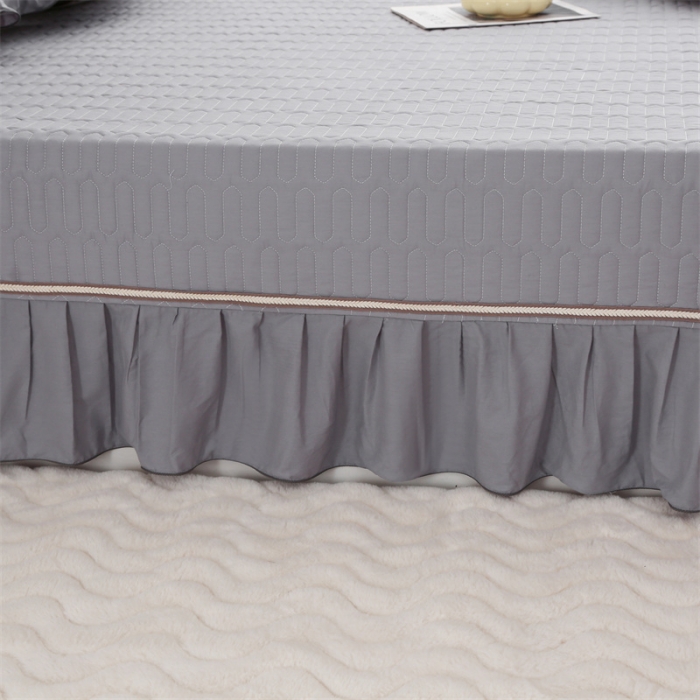 91家纺网 家纺一手货源 找家纺 美优兰 2025新款全棉防滑榻榻米炕垫纯棉床盖三件套 冰岛灰