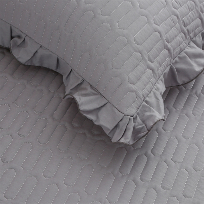 91家纺网 家纺一手货源 找家纺 美优兰 2025新款全棉防滑榻榻米炕垫纯棉床盖三件套 冰岛灰