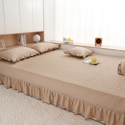 美优兰 2025新款全棉防滑榻榻米炕垫纯棉床盖三件套 秋香驼