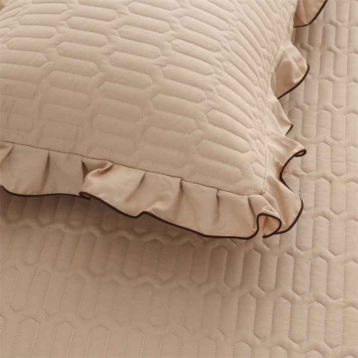 91家纺网 家纺一手货源 找家纺 美优兰 2025新款全棉防滑榻榻米炕垫纯棉床盖三件套 秋香驼