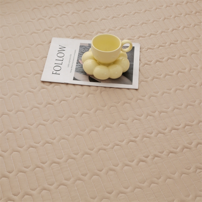 91家纺网 家纺一手货源 找家纺 美优兰 2025新款全棉防滑榻榻米炕垫纯棉床盖三件套 秋香驼