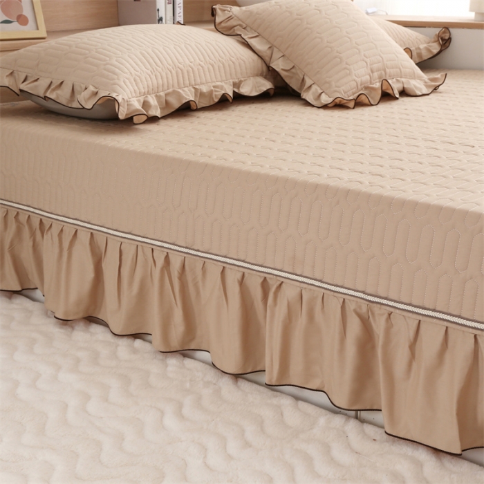 91家纺网 家纺一手货源 找家纺 美优兰 2025新款全棉防滑榻榻米炕垫纯棉床盖三件套 秋香驼