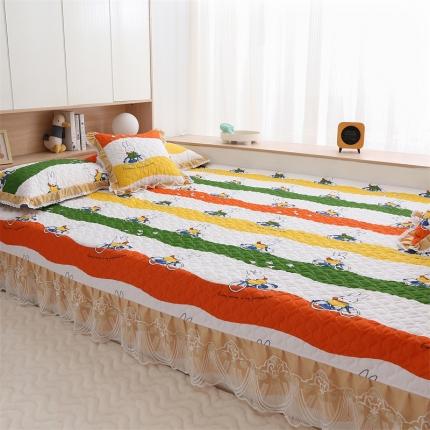 91家纺网 家纺一手货源 找家纺 美优兰 2025新款全棉防滑榻榻米炕垫纯棉床盖三件套 童年时光