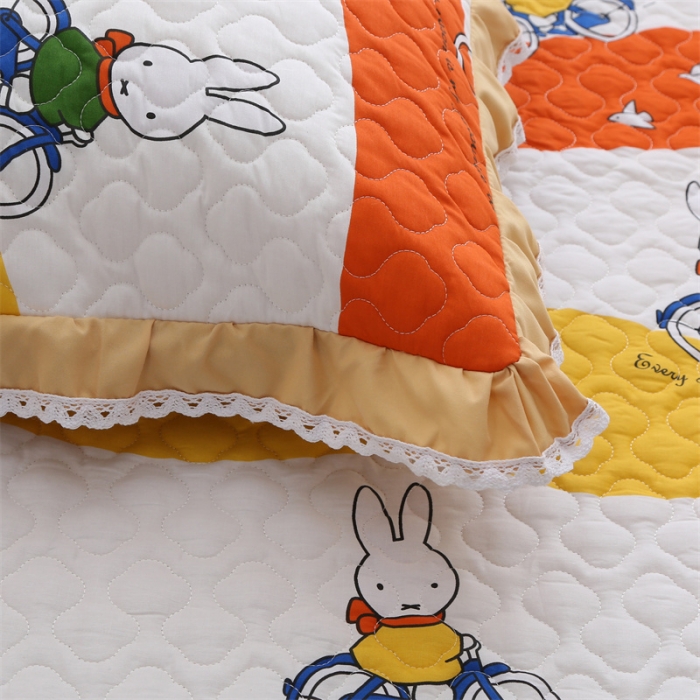 91家纺网 家纺一手货源 找家纺 美优兰 2025新款全棉防滑榻榻米炕垫纯棉床盖三件套 童年时光