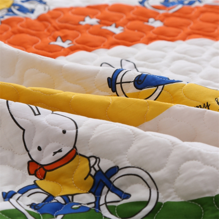 91家纺网 家纺一手货源 找家纺 美优兰 2025新款全棉防滑榻榻米炕垫纯棉床盖三件套 童年时光