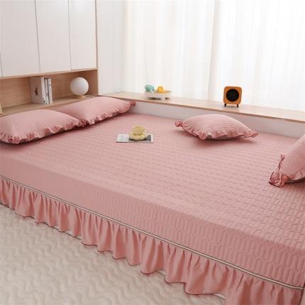 美优兰 2025新款全棉防滑榻榻米炕垫纯棉床盖三件套 樱桃粉