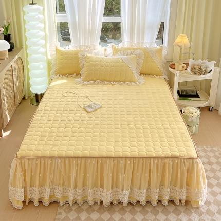 91家纺网 家纺一手货源 找家纺 （总）罗艺轩 2024新款 泡泡纱夹棉床裙白雪公主系列