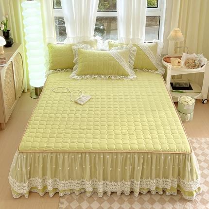 91家纺网 家纺一手货源 找家纺 （总）罗艺轩 2024新款 泡泡纱夹棉床裙白雪公主系列