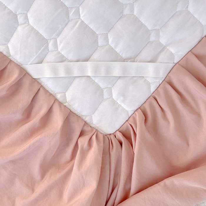 91家纺网 家纺一手货源 找家纺 罗艺轩 2024新款 泡泡纱夹棉床裙白雪公主系列 美人玉