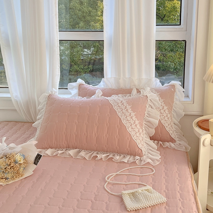 91家纺网 家纺一手货源 找家纺 罗艺轩 2024新款 泡泡纱夹棉床裙白雪公主系列 美人玉