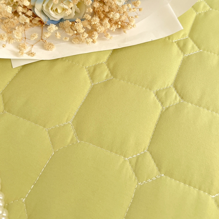 91家纺网 家纺一手货源 找家纺 罗艺轩 2024新款 泡泡纱夹棉床裙白雪公主系列 青草绿