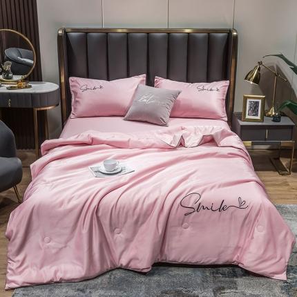 91家纺网 家纺一手货源 找家纺 （总）新款水洗真丝刺绣夏被四件套