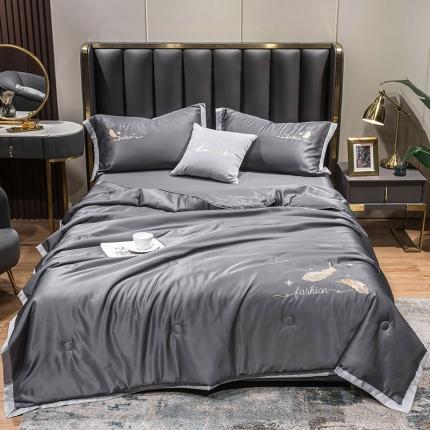 91家纺网 家纺一手货源 找家纺 （总）新款水洗真丝刺绣夏被四件套