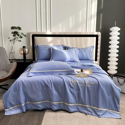 91家纺网 家纺一手货源 找家纺 （总）吾诺 2023 金边刺绣夏被四件套