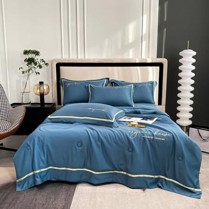 91家纺网 家纺一手货源 找家纺 （总）吾诺 2023 金边刺绣夏被四件套