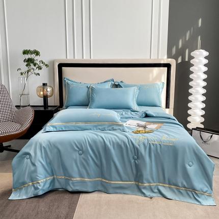 91家纺网 家纺一手货源 找家纺 （总）吾诺 2023 金边刺绣夏被四件套