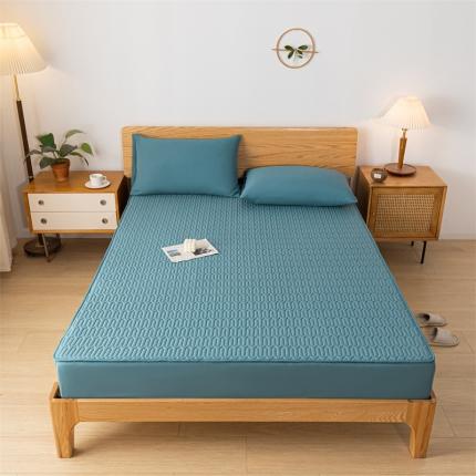 91家纺网 家纺一手货源 找家纺 鑫钰 2023新款经典款防水床笠 金典款-清澈蓝