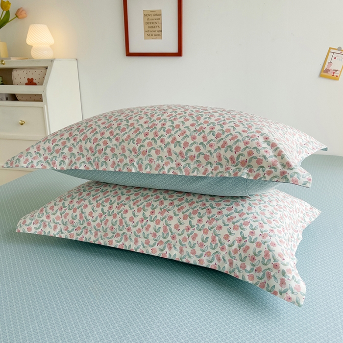 91家纺网 家纺一手货源 找家纺 柠馨 2023新款 13376全棉印花三件套学生季三件套 繁花