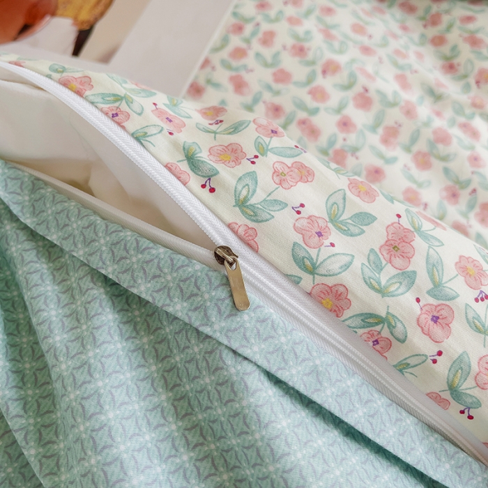 91家纺网 家纺一手货源 找家纺 柠馨 2023新款 13376全棉印花三件套学生季三件套 繁花