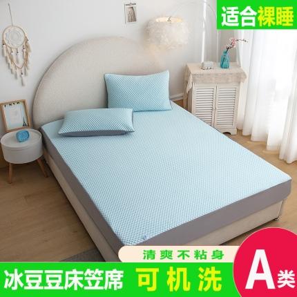 91家纺网 家纺一手货源 找家纺 火星时代 2023新款冰豆豆凉席床笠款 绿豆豆