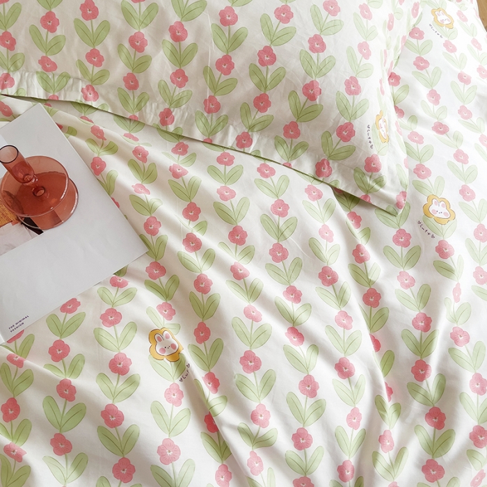 91家纺网 家纺一手货源 找家纺 柠馨 2023新款 13376全棉印花三件套学生季三件套 温妮