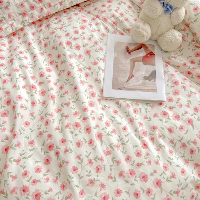 91家纺网 家纺一手货源 找家纺 柠馨 2023新款 13376全棉印花三件套学生季三件套 柒月