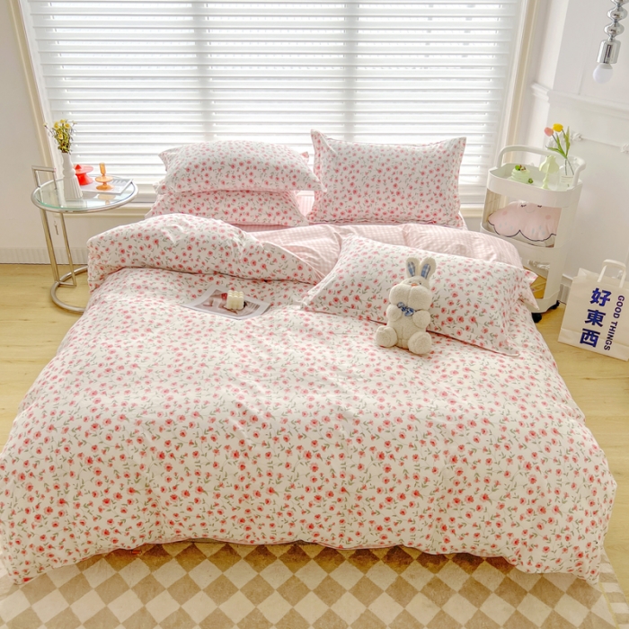 91家纺网 家纺一手货源 找家纺 柠馨 2023新款 13376全棉印花三件套学生季三件套 柒月