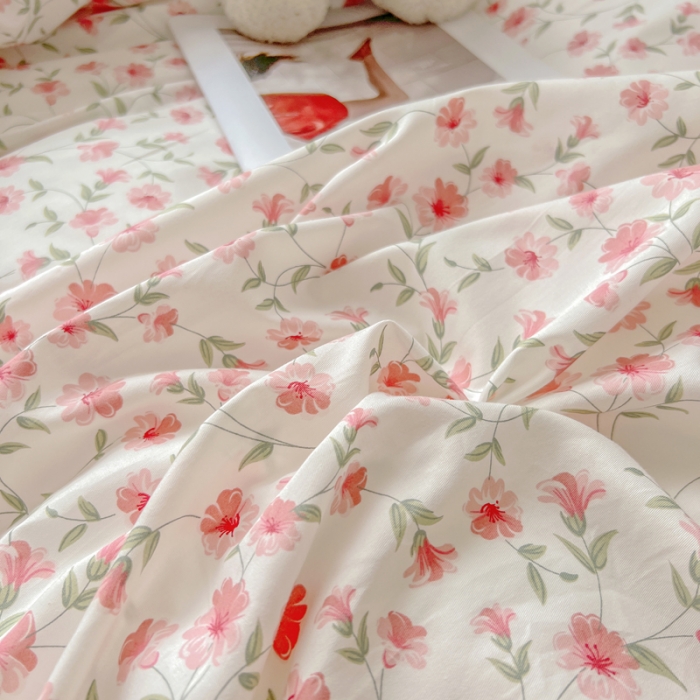 91家纺网 家纺一手货源 找家纺 柠馨 2023新款 13376全棉印花三件套学生季三件套 柒月