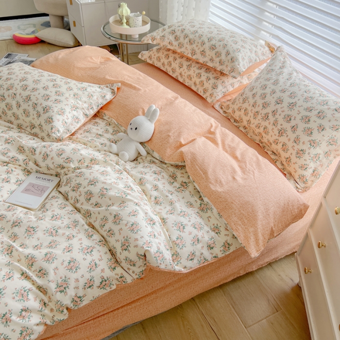 91家纺网 家纺一手货源 找家纺 柠馨 2023新款 13376全棉印花三件套学生季三件套 暖阳